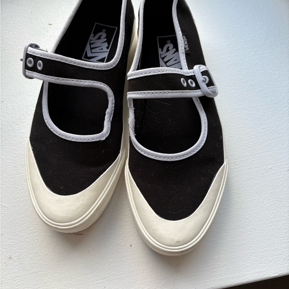 Vans Women's Black and White Mary Jane Sneakers